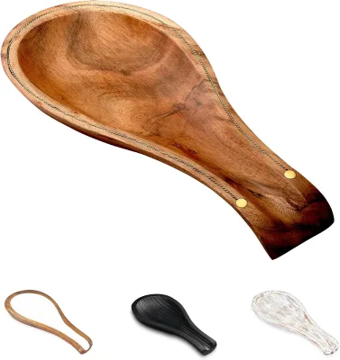 Wooden Spoon Rest for Kitchen Counter Cooking Tool Set Holder