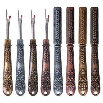 Retro Seam Ripper Cap Simple Durable Sewing Stitch Thread Unpicker Handcrafted Stitch Remover Precision Thread Cutter Alloy