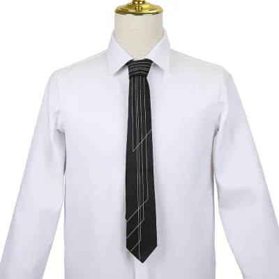 Do Your Own Designer Necktie Men's Panel Self-Tied Necktie Polyester Silk Feel Black White Geometric Design Bespoke Necktie