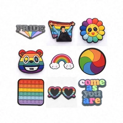 Wholesale rainbow Shoe Charms for Shoe Decoration Pride Shoe Charms New Boy and Girl