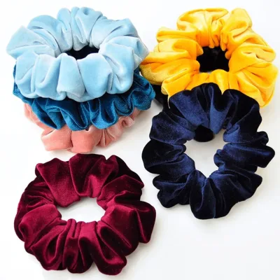 Factory Free Samples Soft Scrunchies Multi-color Ragular Size Velvet Hair Scrunchies