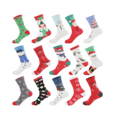 Hot Sale Novelty Xmas Socks Women Cheap New Year Red Christmas Socks