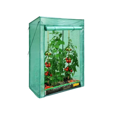Mini Portable Greenhouses for Tomato Plant Winter Grow Cultivation Tent PE Cover With Roll-Up Zipper Outdoor Greenhouse