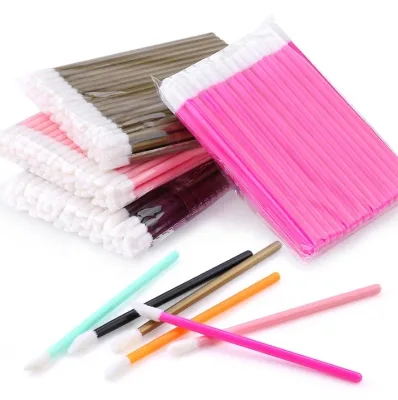 50pcs Disposable Cosmetic Makeup Lip Brush Lipstick Lip Glossy Wands Pen Cleaner Applicator Eyeshadow Lip Gloss Brushes Tools