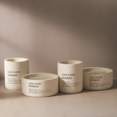 Candle Containers 10oz Custom Home Decor Christmas Concrete Plain Candle Jar Nordic Cement Candle Vessel Container