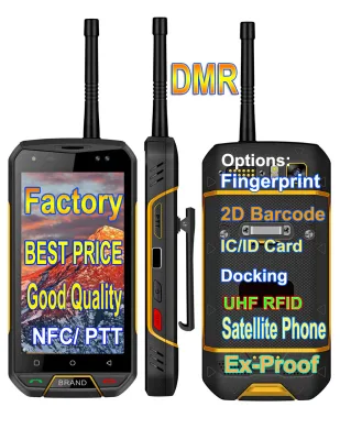 Cheapest Factory 5.5 Inch Rugged Phone with NFC DMR Optional Fingerprint 2D Barcode Scanner IC ID Card UHF RFID Satellite Phone