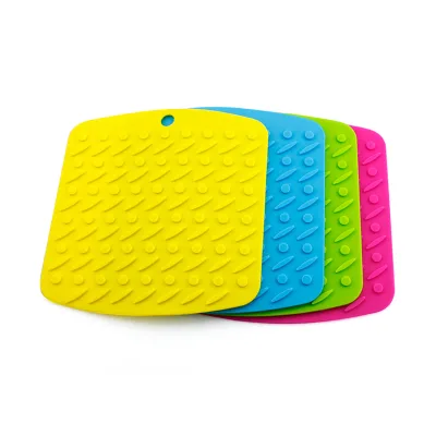 Custom Kitchen Utensil Non-slip Durable Hot Pad Reusable Insulation Silicone Drawing Mat Pot Pan Holder Placemat