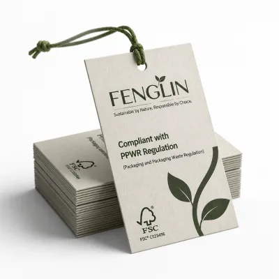 Dongguan FS*C Certified Printing Factory Custom Special Shape Hang Tag PPWR Compliant Jewelry Gift Tag Recycled Paper Hang Tag