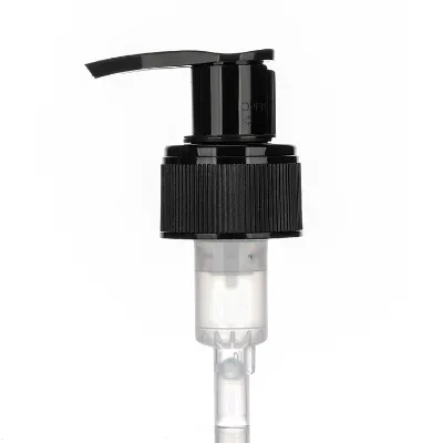 28/410 High Quality Outer Spring Ribbed Plastic Lotion Pump with Clip Emulsion Bottle Bathroom Soap Dispenser
