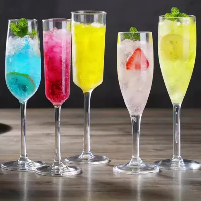 PC Wine Glasses Bar Plastic Stemmed Glasses Transparent Shatter Resistant Wine Glasses Champagne Glasses Wholesale