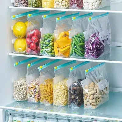 Leakproof Zip Reusable Sandwich Food Storage Pouch Freezer Bag Custom Logo Dishwasher Safe Food Storage Bag