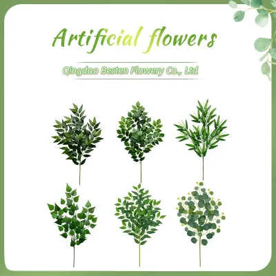 New Arrival Artificial Willow Eucalyptus Folium Mori Leaves for Wedding and Christmas Vase Flower Arrangements