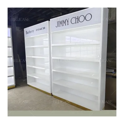 White Color Painting Wood Perfume Accessories Store Display Showcase Perfume Store Equipment