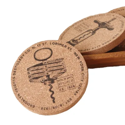 Wholesale Nature Color Blank Cork Coasters Round Customized Personalized Drink Cork Placemats Custom Cork Coasters for Drinks