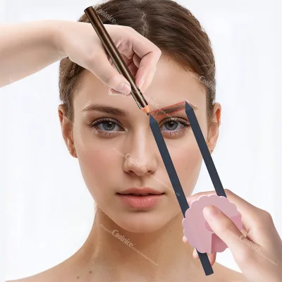 Professional Eyebrow Ruler-Reusable Silicone Stencil Gauge for Microblading, Powder Brows Tattoo&Makeup, Symmetry Measuring Tool
