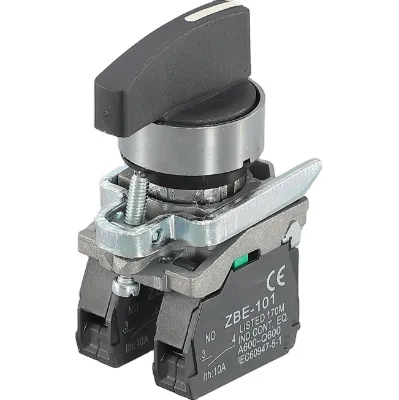 220V Electrical Standard Handle 3 Position Stay Put Selector Push Button Switch Spring Return