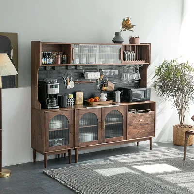 Custom Modern Simple Particle Board Sideboard Kitchen Cabinets With Glass Door for Kitchen Storage