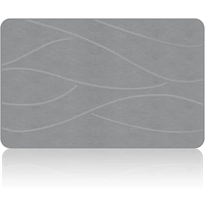 Wholesale Customized Eco-friendly Diatomaceous Bath Mat Non-Slip Modern Wave Design Dry Immediately for Bathrooms