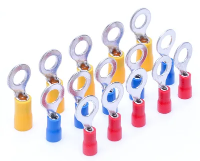 FSCAT Brass Spade Terminal Cable Electrical Terminal SV1.25-4 Insulated Fork Cable Lugs