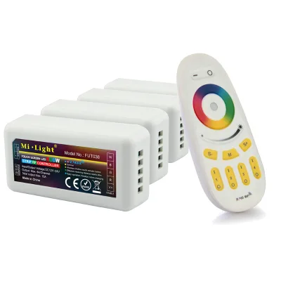 4 Zone RGBW Controller Mi-light FUT038 FUT096 Miboxer 12v 24v RGB Strip Light 2.4GHZ 4 Zones RF Remote Control LED Controller