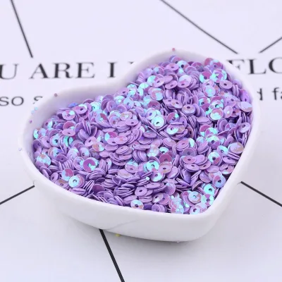PVC PET 4mm AB Solid Rainbow Color Round Cup Loose Sequins for Wedding Dress DIY Decoration