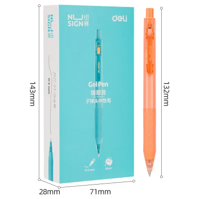 Deli NS568 Juice Color Press Neutral Pen 0.5mm Bullet Black Refill Simple Signature Pen Student Office Special Stationery High Quality