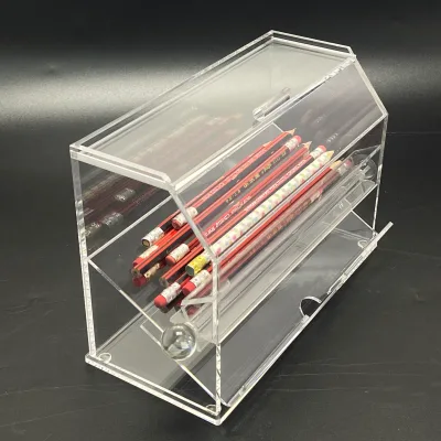 High End Clear Acrylic Pencil Holder Plastic Pen Dispenser Wholesale