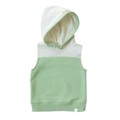 Custom Label Fabric Bamboo Children Clothing Sleeveless Sweatshirt for Kids Summer Printed Embroidered Children Pullover Hoodie