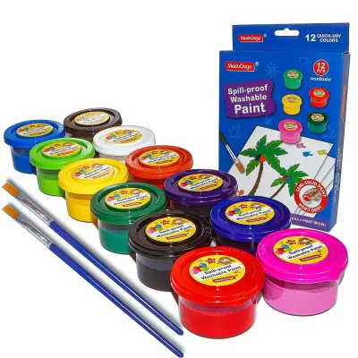 Children's DIY Painting Pigment Set Graffiti Style Semi-Solid Anti Overflow Formula for Canvas Glass Paper Medium Washable