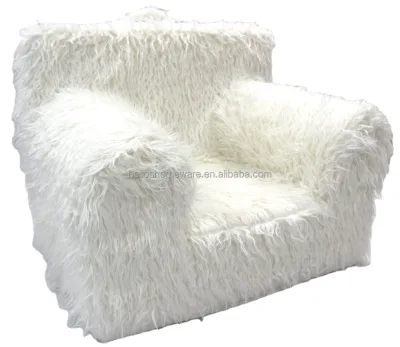 Indoor Bean Bag Foam Chair Faux Fur Arm Chair Luxury Kids Chair Comfortable Seating With High Resilient Foams in Living Room