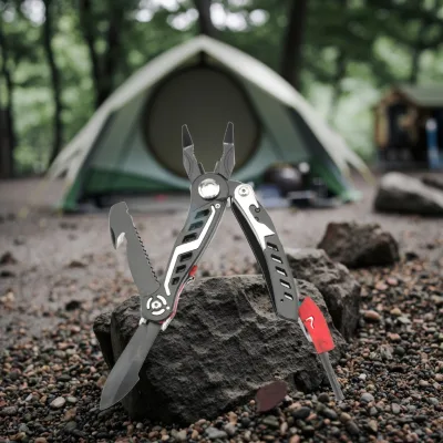 GIS MT-1068 Industrial Grade 14-in-1 Multitool Pocket Pliers Black Handle Stainless Steel Blade Screwdriver Wrench (OEM) for