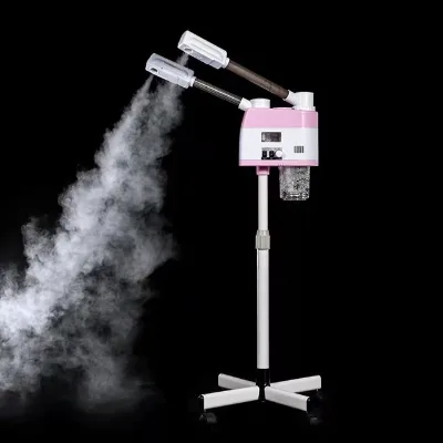 2 in 1 Ionic Hot/Cold Facial Steamer 800W ABS Digital with Magnifying Lamp for Skin Care
