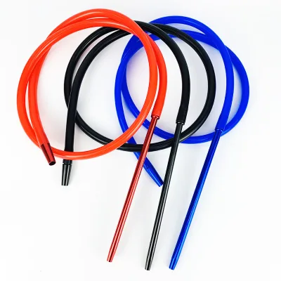 China Factory Cheap Price Shisha Accessories Silicone Hookah Hose Silicone Hose Aluminum Handle Shisha Hookah Hose