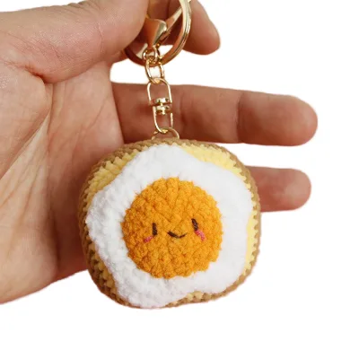 2026 Handmade Wool Anime Pig Heart Light Keychain Safe Handmade Woven Women Bag Charm