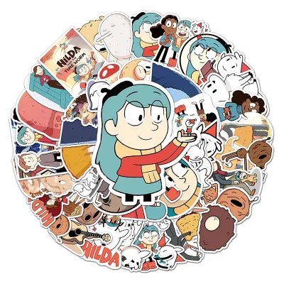 50pcs Factory Wholesale Cartoon British Girls Animated Hilda Sticker Decorative Laptop Water Bottle Luggage Custom Sticker