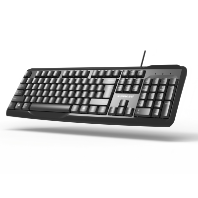 New Ultra-Slim Compact USB 2.0 Wired Metal Waterproof Keyboard with 108 Keys Multimedia Keys Plug and Play for Desktop Laptop