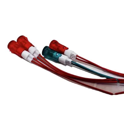 220V LED Plastic Indicator Lamp Pilot Signal Wiring Light with Line Electronic Accessories