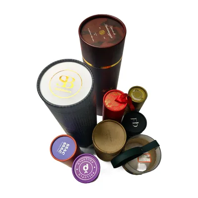 Round Biodegradable  Cartridge  Pre Packs Color Paper Tube Low MOQ Paper Tube Box Packaging