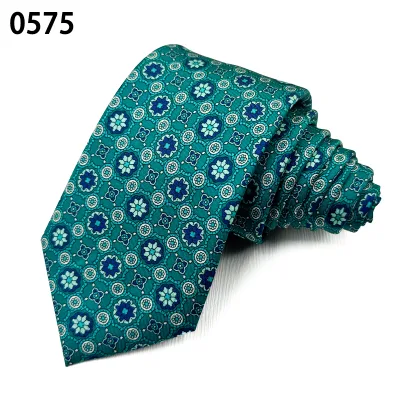Teal Blue Floral New Style Casual Silk Business Neck Tie Custom Gift Print Designer Ties for Men