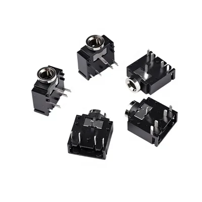 PJ3007 5 Pin Metal Headphone Audio Jack In-Line Dual Channel Socket Factory Wholesale