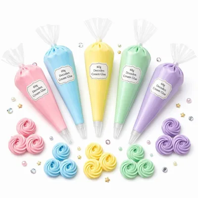 Wholesale Non-Toxic 60g Whipped Cream Glue Flexible Cake Piping Texture Adhesive for DIY Phone Case Hairpin Handmade Kids