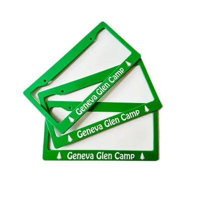 Custom logo Print Green ABS logo Print License Plate Frame Christmas Car Decoration