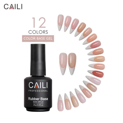 Caili Professional UV Gel Polish Factory Custom 15ml Private Label Perfect Consistency Multi-functions Color Rubber Base Coat
