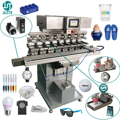 8 Color Large Pad Printer Big Tampon Malaysia Digital Oilwide Pad Printing Machine for Tag Less Label Pen Shades Wine Glass