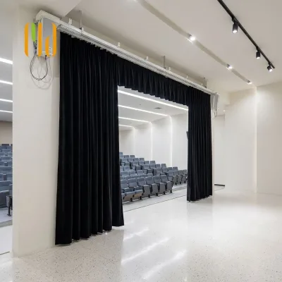 Flame Retardant Theater Drapes Soundproof Acoustic Velvet Curtains Fire Retardant Backdrops for Auditorium