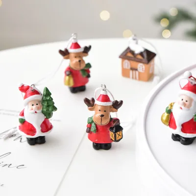 New Product Micro Landscape Realistic Santa Claus Snow Landscape DIY Decoration Hanging Accessories Resin Small Ornaments