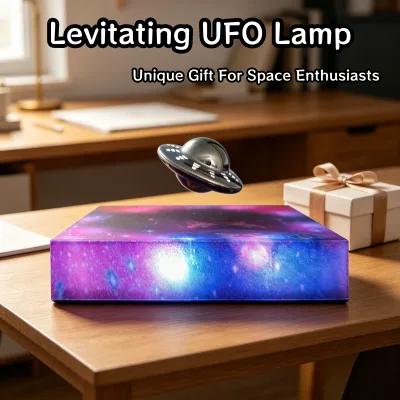 Magnetic Levitation UFO Lamp 360° Auto Rotating RGB Color Changing Floating UFO Light for Bedroom Decor