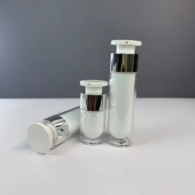 Cylinder ABS Vacuum Bottle 15ml 30ml 50ml Plastic Dispenser Airless Pump Screw Cap Lotion Makeup Sunscreen Skin Care Packaging