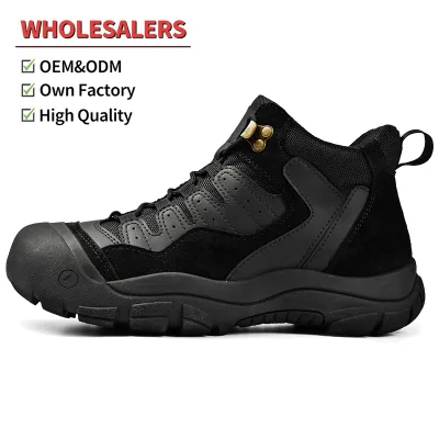High Quality Men's Summer Leather Hiking Boots Anti-Collision Toe Wearable for Winter Snow Manufacturer Wholesale Rubber Insole