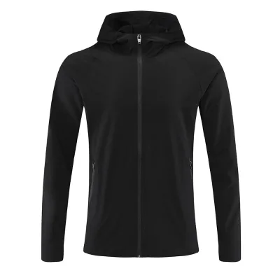 Factory Low Price Men's Sports Solid Color Jackets Zip up Windproof Hoodie With Pockets Long Sleeve Training Wear Thin Hoodies